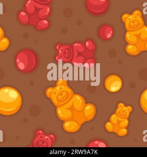 Jelly Bären, Süßigkeiten und Desserts aus dem Ladengeschäft Stock Vektor