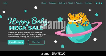 Happy Baby, Mega Sale und Rabatte Website Stock Vektor