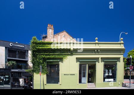 Allgemeiner Straßenblick in Paddington, Sydney, NSW, Australien. Boutiquen in Paddington. Stockfoto