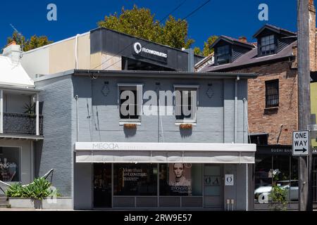 Allgemeiner Straßenblick in Paddington, Sydney, NSW, Australien. Boutiquen in Paddington. Stockfoto