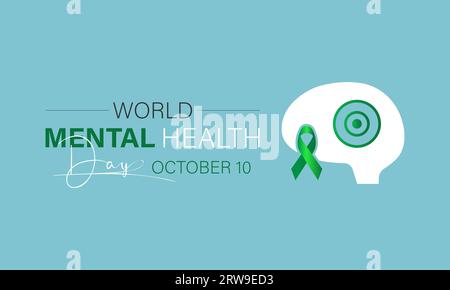 Der World Mental Health Day hebt Advocacy, Understanding und Support für globale emotionale Resilienz hervor. Vorlage Für Vektorillustration. Stock Vektor