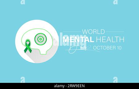 Der World Mental Health Day hebt Advocacy, Understanding und Support für globale emotionale Resilienz hervor. Vorlage Für Vektorillustration. Stock Vektor