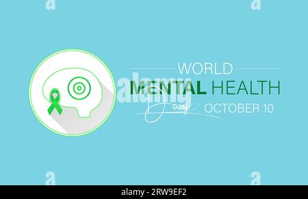 Der World Mental Health Day hebt Advocacy, Understanding und Support für globale emotionale Resilienz hervor. Vorlage Für Vektorillustration. Stock Vektor