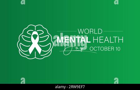 Der World Mental Health Day hebt Advocacy, Understanding und Support für globale emotionale Resilienz hervor. Vorlage Für Vektorillustration. Stock Vektor