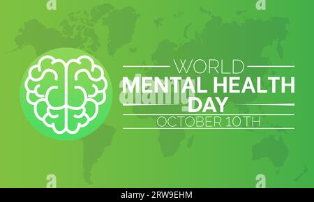 Der World Mental Health Day hebt Advocacy, Understanding und Support für globale emotionale Resilienz hervor. Vorlage Für Vektorillustration. Stock Vektor