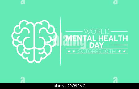 Der World Mental Health Day hebt Advocacy, Understanding und Support für globale emotionale Resilienz hervor. Vorlage Für Vektorillustration. Stock Vektor