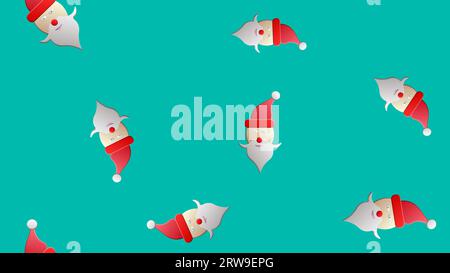 Die Gesichter des Weihnachtsmanns bilden einen nahtlosen Hintergrund. Stock Vektor