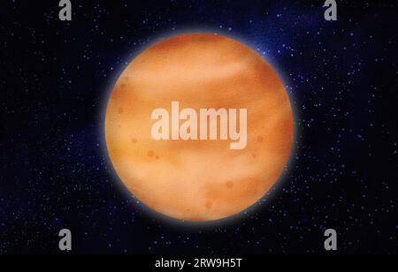 Venus - der zweite Planet im Sonnensystem. Nächtlicher Sternenhimmel. Alte römische Göttin der Liebe, Venus. Die "Schwester" der Erde. In der Astrologie, Schutzpatron von Stockfoto