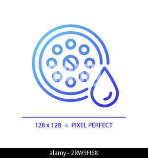 Symbol für den einfachen, dünnen, blauen Gradientenablauf in 2D Stock Vektor