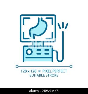 Endoskop Pixel Perfect hellblaues Symbol Stock Vektor