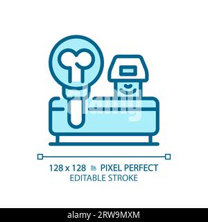 Bone Densitometer Pixel Perfect hellblaues Symbol Stock Vektor