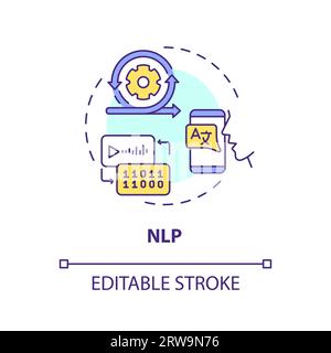 2D-Konzept mit anpassbaren NLP-Liniensymbolen Stock Vektor