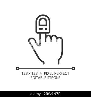 Pulsoxymeter Pixel Perfect linear Symbol Stock Vektor