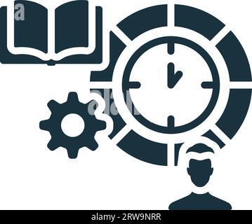 Symbol für Zeitsperre. Einfarbiges, einfaches Schild aus der Produktivitäts-Kollektion. Symbol für Zeitblockierung für Logo, Vorlagen, Webdesign und Infografiken. Stock Vektor