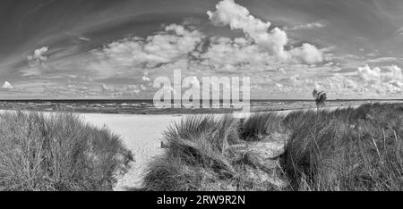 Ostseestrand zwischen Peenemuende und Karlshagen, Insel Usedom, Panoramablick Stockfoto