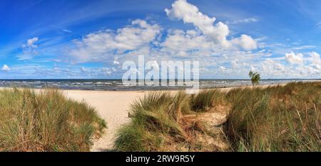 Ostseestrand zwischen Peenemuende und Karlshagen, Insel Usedom, Panoramablick Stockfoto