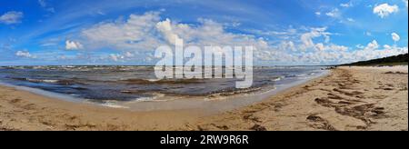 Ostseestrand zwischen Peenemuende und Karlshagen, Insel Usedom, Panoramablick Stockfoto