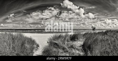 Ostseestrand zwischen Peenemuende und Karlshagen, Insel Usedom, Panoramablick Stockfoto