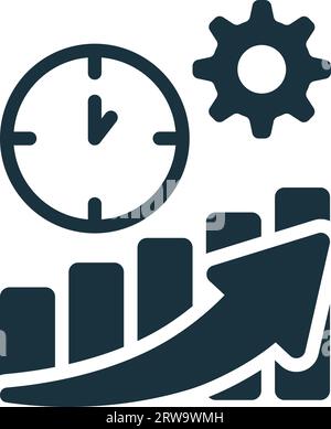 Symbol „Effizienz“. Einfarbiges, einfaches Schild aus der Produktivitäts-Kollektion. Effizienzsymbol für Logo, Vorlagen, Webdesign und Infografiken. Stock Vektor