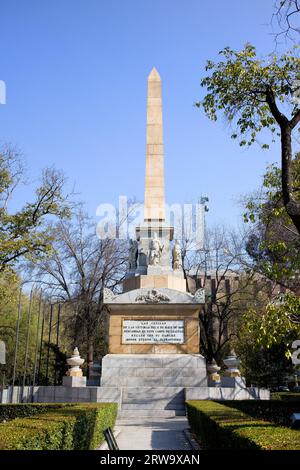 Denkmal der Gefallenen für Spanien (Spanisch: Monumento a los Caidos por Espana) von 1840 an der Plaza de la Lealtad in Madrid, Spanien Stockfoto