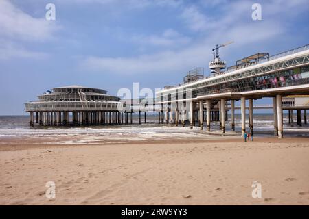 Scheveningen Strand und Pier an der Nordsee in den Haag, Südholland, Niederlande Stockfoto