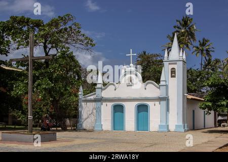 Historische Kirche Igreja de Sao Francicsco in Praia Forte, Brasilien Stockfoto