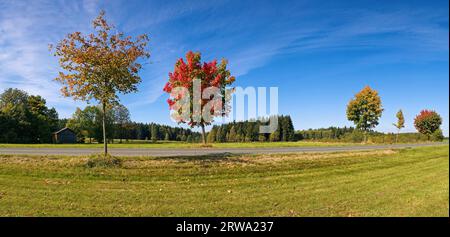 Der Frankenwald ist ein Mittelgebirge im Nordosten Frankens in Bayern und auch mit kleinen Teilen in Thüringen Stockfoto