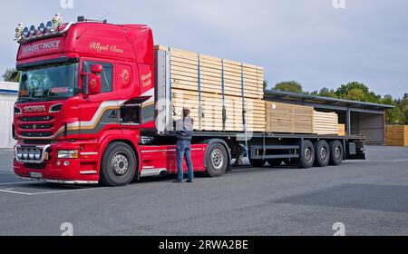 Sichern der Ladung Stockfoto
