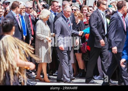 Wellington, Neuseeland, 14. November 2012: Der Prinz von Wales und die Herzogin von Cornwall besuchen Wellington in Neuseeland Stockfoto