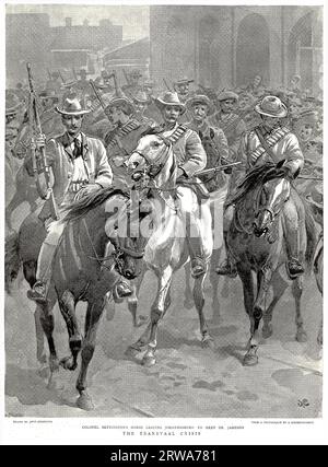 Colonel Bettingtons Pferd verlässt Johannesburg, um Dr. Jameson, 1896, zu treffen Stockfoto