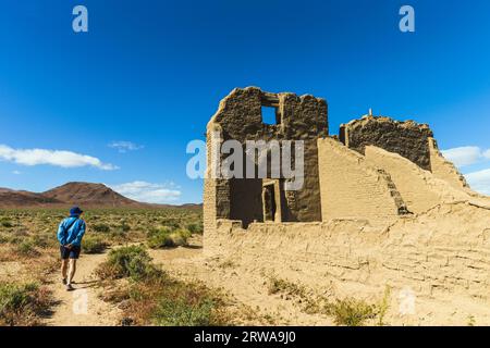 Überreste alter lehmbauten im Fort Churchill State Historic Park, Silver Springs, Nevada, USA Stockfoto