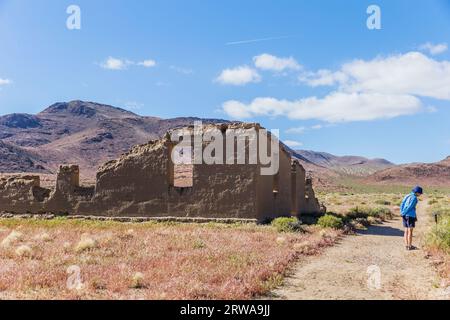 Überreste alter lehmbauten im Fort Churchill State Historic Park, Silver Springs, Nevada, USA Stockfoto