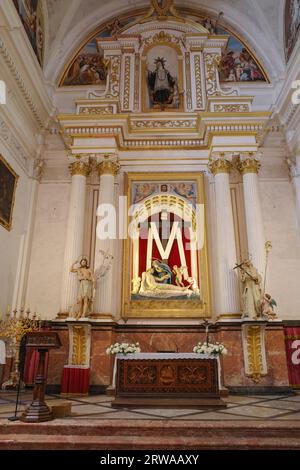 Mallorca, Spanien - 25. Juni 2023: Das Innere der Iglesia de la Cartuja, Valldemossa, Mallorca Stockfoto