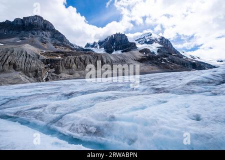 Columbia Icefield in der Nähe der Jasper-Nationalparks in Alberta, Kanada. Stockfoto