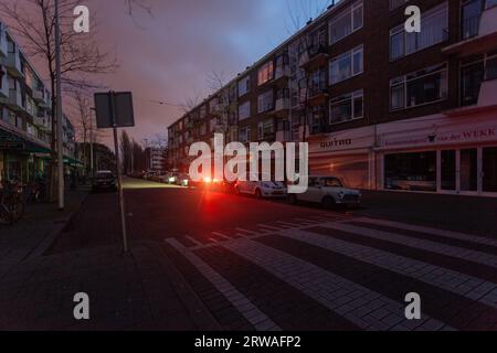 Ein Stromausfall in Rotterdam ließ große Teile der Stadt mehrere Stunden lang schwarz werden. Stockfoto