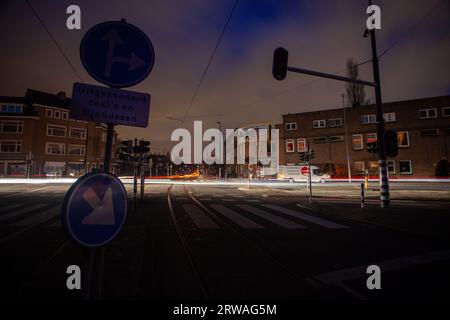 Ein Stromausfall in Rotterdam ließ große Teile der Stadt mehrere Stunden lang schwarz werden. Stockfoto