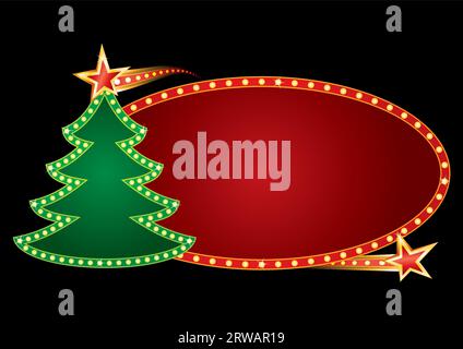 Weihnachten, saisonales Neon Stock Vektor