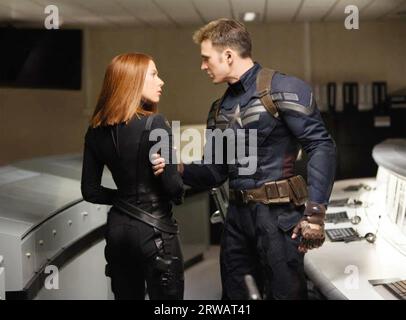 CAPTAIN AMERICA: DER WINTER SOLDIER 2014 Marvel Studios Film mit Scarlett Johansson und Chris Evans Stockfoto