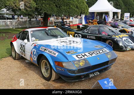 Ferrari 365 GTB/4 „Daytona“ (1972) (Le Mans 1972 und 1973), Concours of Elegance 2023, Hampton Court Palace, London, Großbritannien, Europa Stockfoto