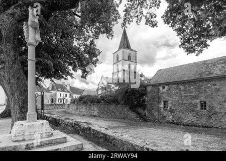 Kirche Saint Symphorien in Epoisses im französischen Departement Cote-d'Or. Stockfoto