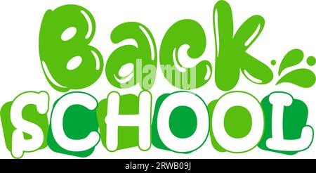 Zurück zur Schule grüne Buchstaben Stock Vektor