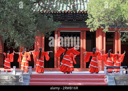 Peking, China, 5. Oktober 2019: Dacheng Ritual- und Musikaufführung des Konfuziustempels in Peking. Stockfoto