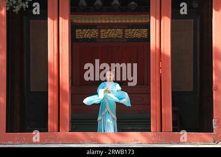 Peking, China, 5. Oktober 2019: Dacheng Ritual- und Musikaufführung des Konfuziustempels in Peking. Stockfoto