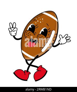 American Football Rugbyball - Maskottchenfigur. Stock Vektor