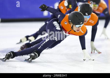 HEERENVEEN - Jens van 't Wout während des Trainings der National Short Track Training Selection im Daikin Experience Center Thialf, vor der Präsentation der Fahrer der TeamNL Short Track Season 2023-2024. ANP VINCENT JANNINK Stockfoto