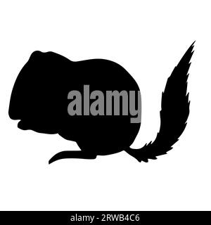 Vektor Hand gezeichnete Chipmunk Silhouette isoliert auf weißem Hintergrund Stock Vektor
