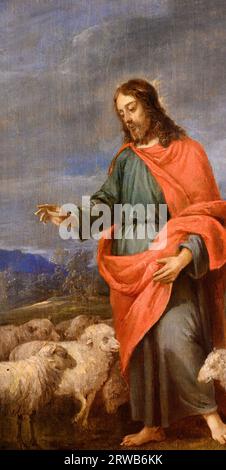 The Good Shepherd von David Teniers II. (1610–1690). Flandern, Öl auf Holz. Stockfoto