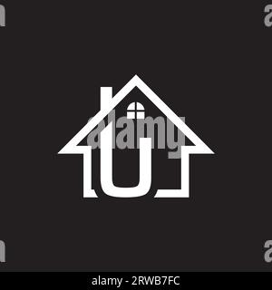 U Logo-Design für Immobilien. Logo-Design des Immobilienunternehmens. Logo-Vektor für Bau- und Immobilienunternehmen Stock Vektor