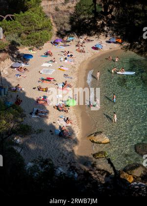 Die wunderschöne Küste von Platja d'Aro in Katalonien, Spanien. Stockfoto