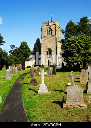 St Thomas a Becket Church entlang des Nidderdale Way in Hampsthwaite Nidderdale North Yorkshire England Stockfoto